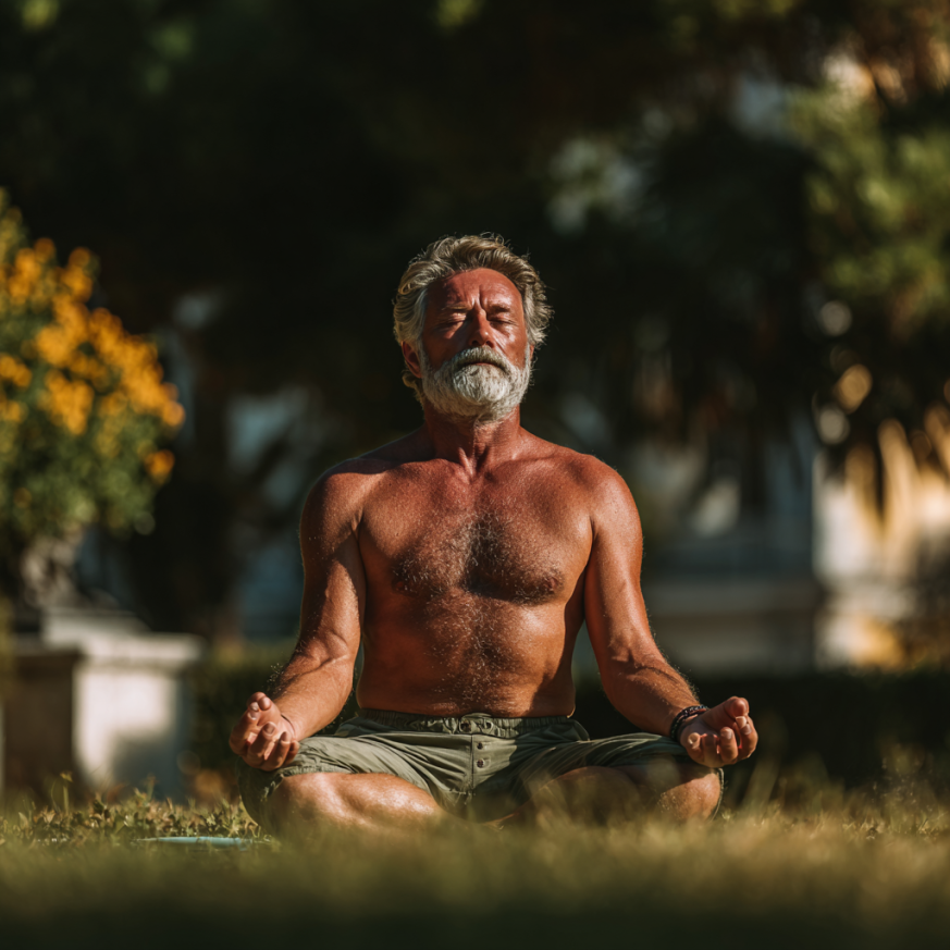 Clase de yoga para mayores
